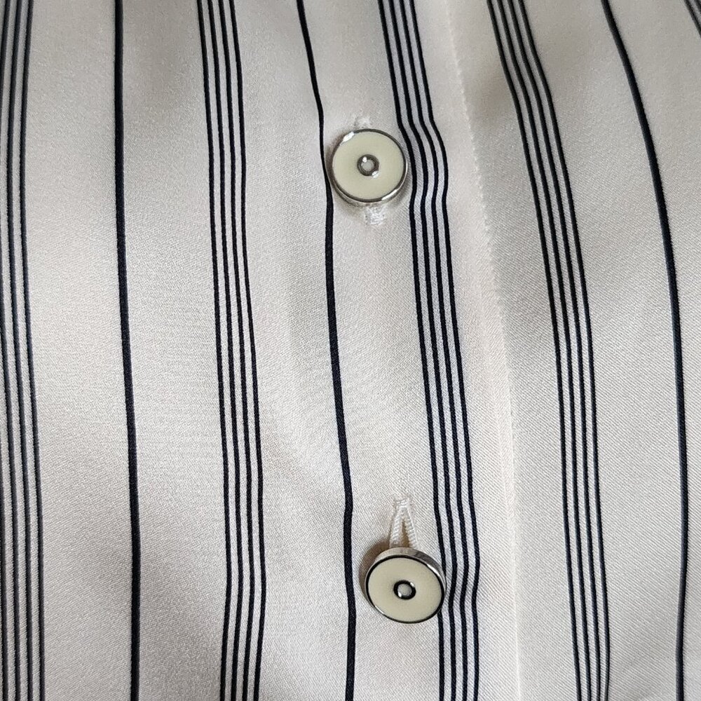Georgio Armani Shirt Womens Size 40 Striped Italian Silk Button Down NWOT - Picture 5 of 9
